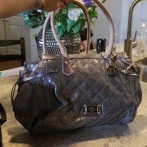 Metallic silver guess bag